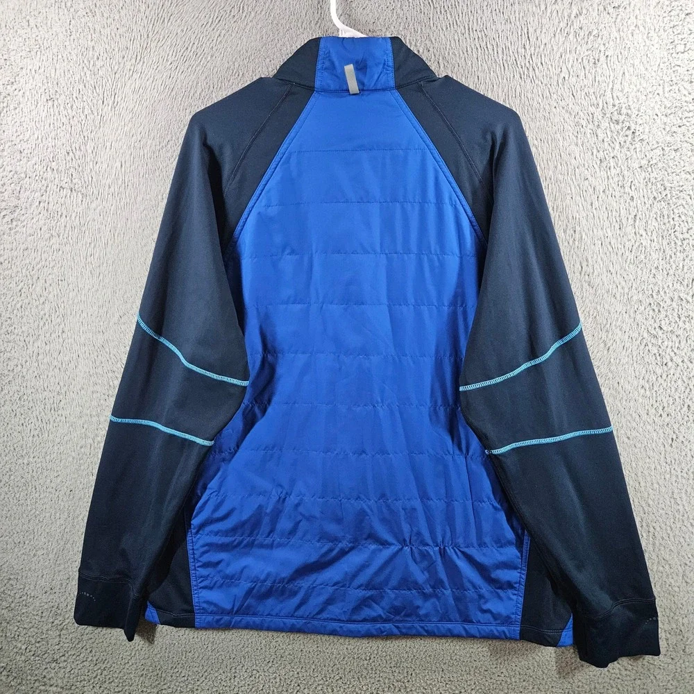 REI Mens XL Blue Hybrid Quilted Insulated Full Zip Jacket Thumbholes